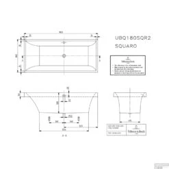 Ligbad Villeroy & Boch Squaro Quaryl 180x80 CM Met Poten Wit Alpin -Winkel Voor Badkamerdouchebenodigdheden ligbad villeroy boch squaro quaryl 180x80 cm met poten wit alpin tech 1