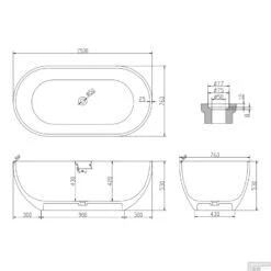 Ligbad Vrijstaand Ideavit Solidera 150x76x53 Cm Solid Surface Mat Wit -Winkel Voor Badkamerdouchebenodigdheden ligbad vrijstaand ideavit solidera 150x76x53 cm solid surface mat wit tec
