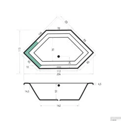 Ligbad Xenz Society 145 6-hoekig 145x145x50 Cm Inbouw Acryl Beige -Winkel Voor Badkamerdouchebenodigdheden ligbad xenz society 145 inbouw 145x145x50 cm acryl beige 6860 19 tech