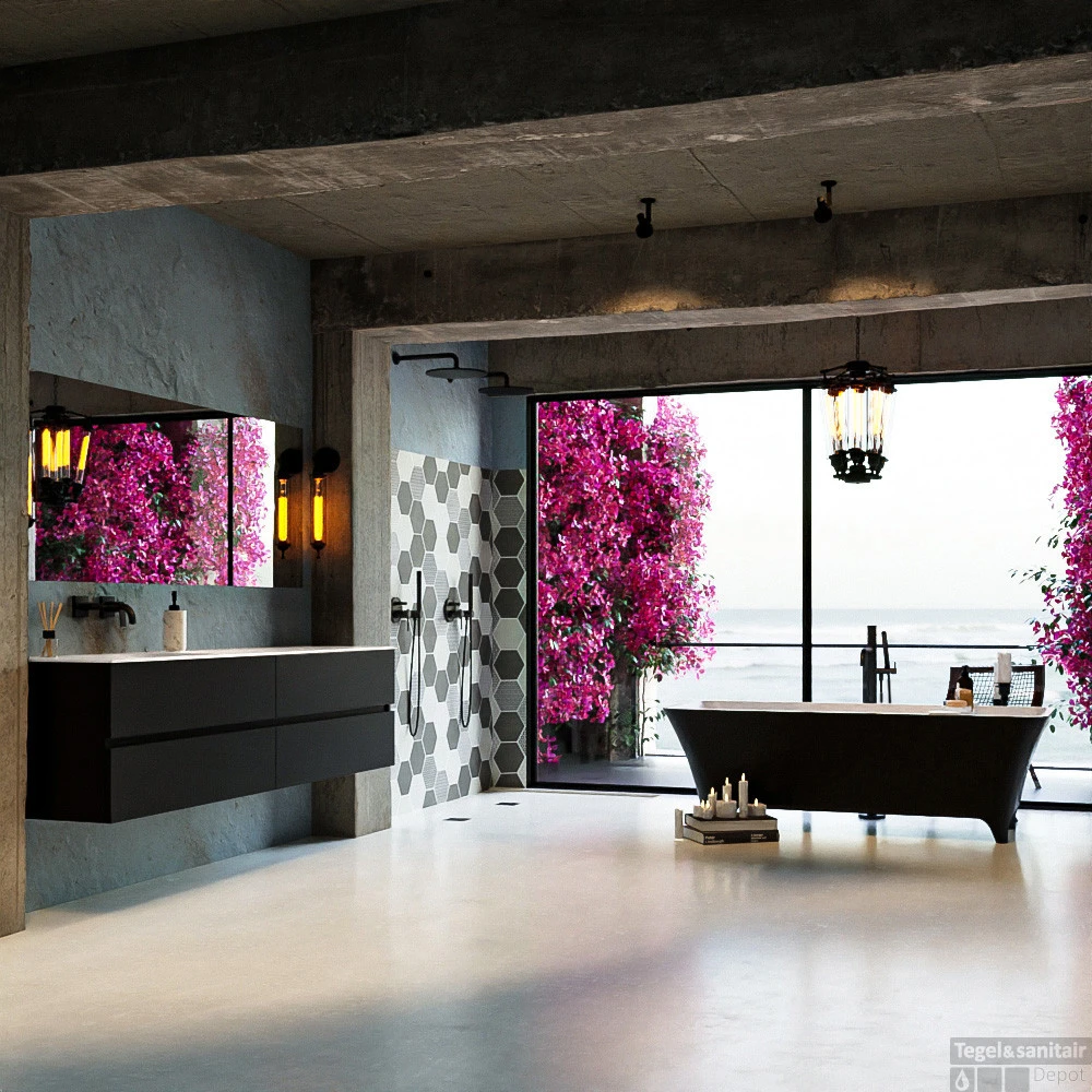 LUNDY Vrijstaand Bad 170x75cm Kleur Urban / Talc 2 LUNDY Vrijstaand Bad 170x75cm Kleur Urban / Talc - Afbeelding 2