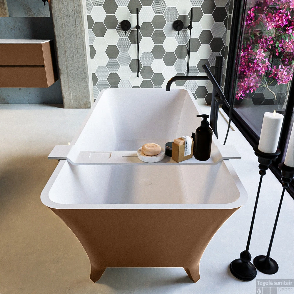 LUNDY Vrijstaand Bad 170x75cm Kleur Rust / Talc 5 LUNDY Vrijstaand Bad 170x75cm Kleur Rust / Talc - Afbeelding 5