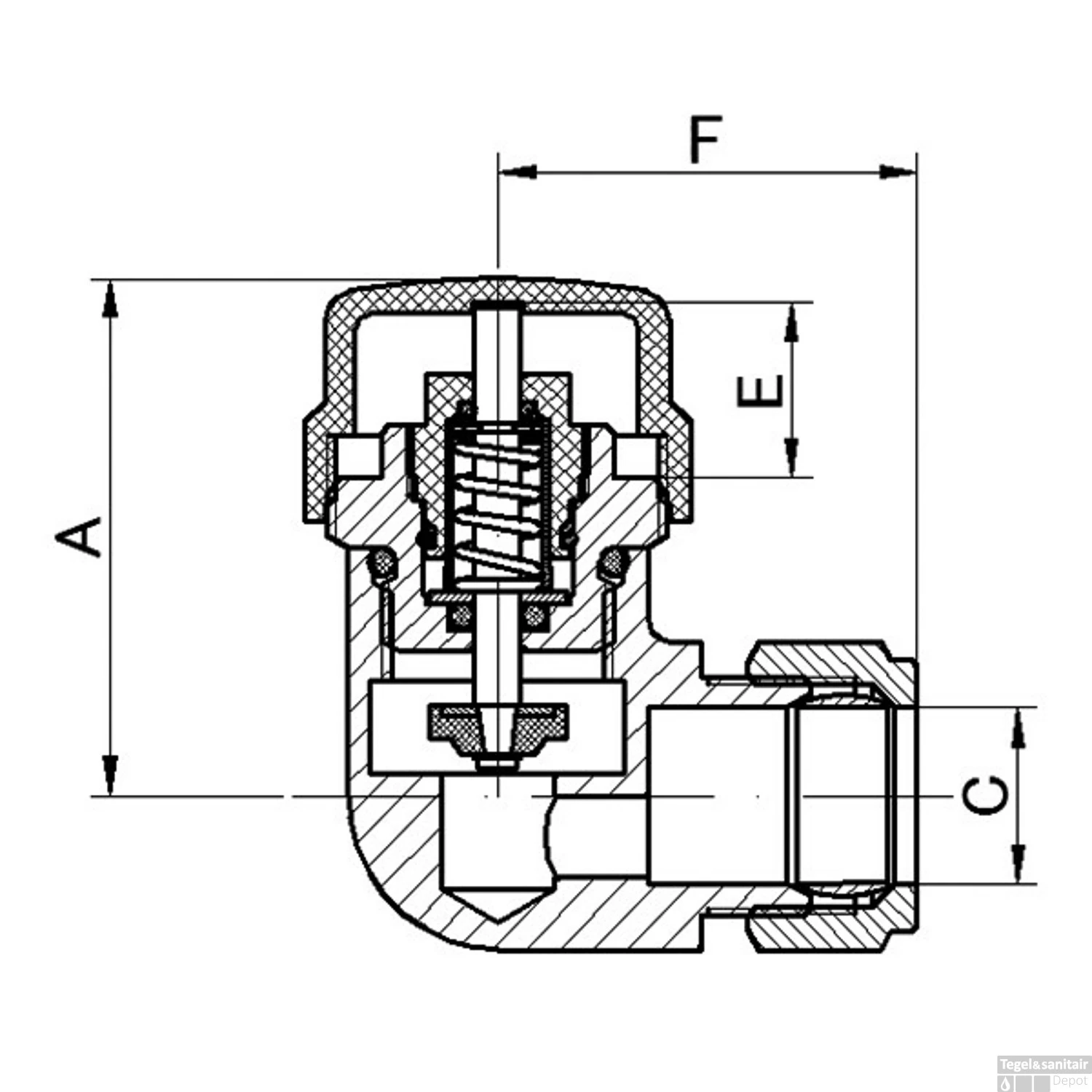 Luxe Thermostatische Radiator Aansluitset Riko Haaks Verkeerd Links Mat Zwart - Afbeelding 5