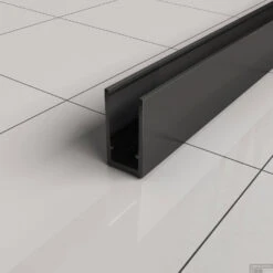 BWS Inloopdouche Pro Line Helderglas 75x200 8mm Nano Coating Mat Zwart Profiel En Stang -Winkel Voor Badkamerdouchebenodigdheden muurprofiel mat zwart 12 1 1 1