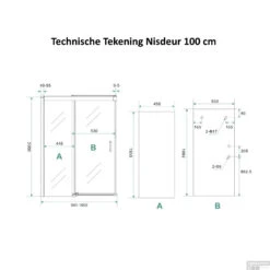 BWS Douchecabine Softclose 2.0 100x140 Cm Met Nisdeur En Zijwand 8mm Aluminium NANO Coating 8 BWS Douchecabine Softclose 2.0 100x140 Cm Met Nisdeur En Zijwand 8mm Aluminium NANO Coating -Winkel Voor Badkamerdouchebenodigdheden nisdeur 100 tech