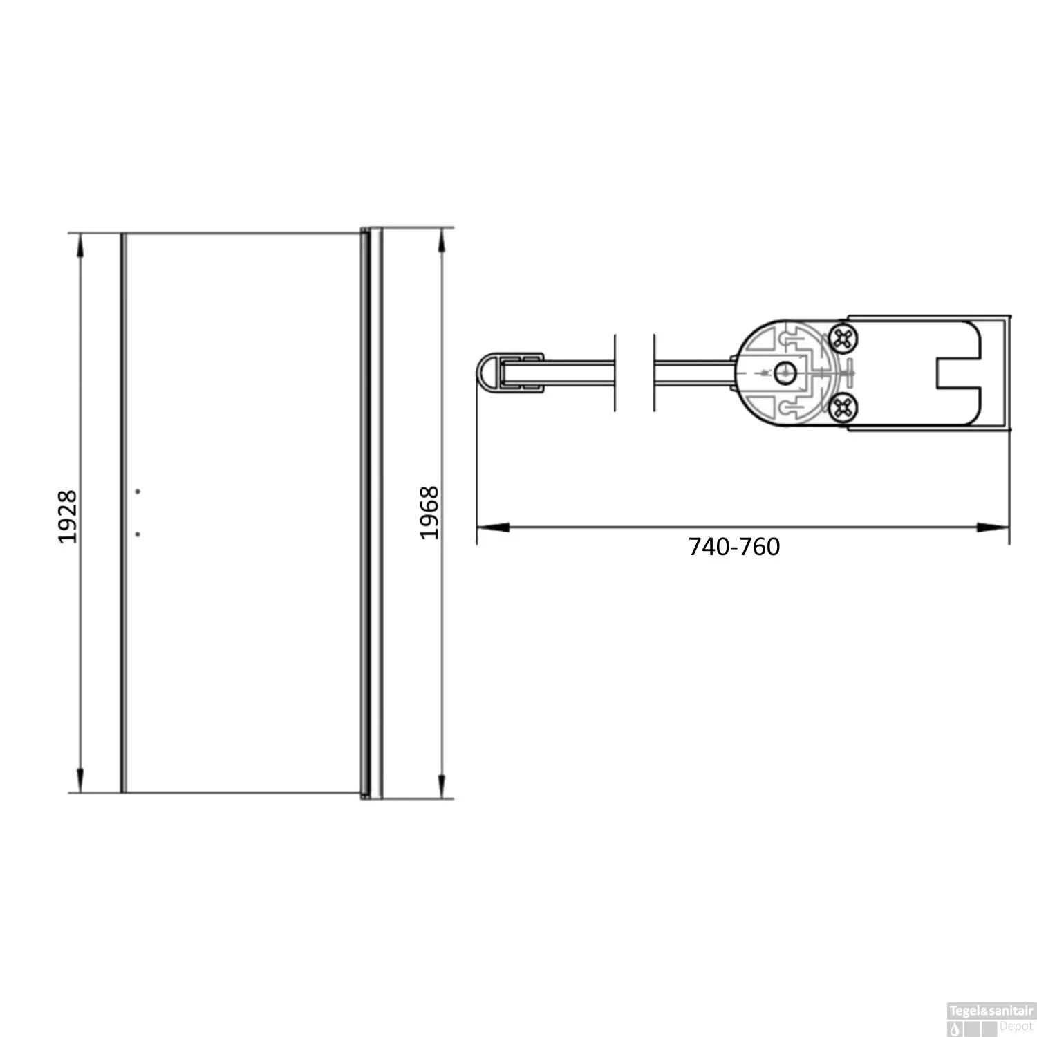 Nisdeur Boss & Wessing Coala 80x195cm Met Sluitprofiel 6mm NANO Coating 3 Nisdeur Boss & Wessing Coala 80x195cm Met Sluitprofiel 6mm NANO Coating - Afbeelding 3