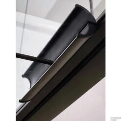 BWS Nisdeur Frame Met Vast Paneel 120x200 Cm 8 Mm NANO Glas Mat Zwart Raster -Winkel Voor Badkamerdouchebenodigdheden nisdeur bws frame detail1