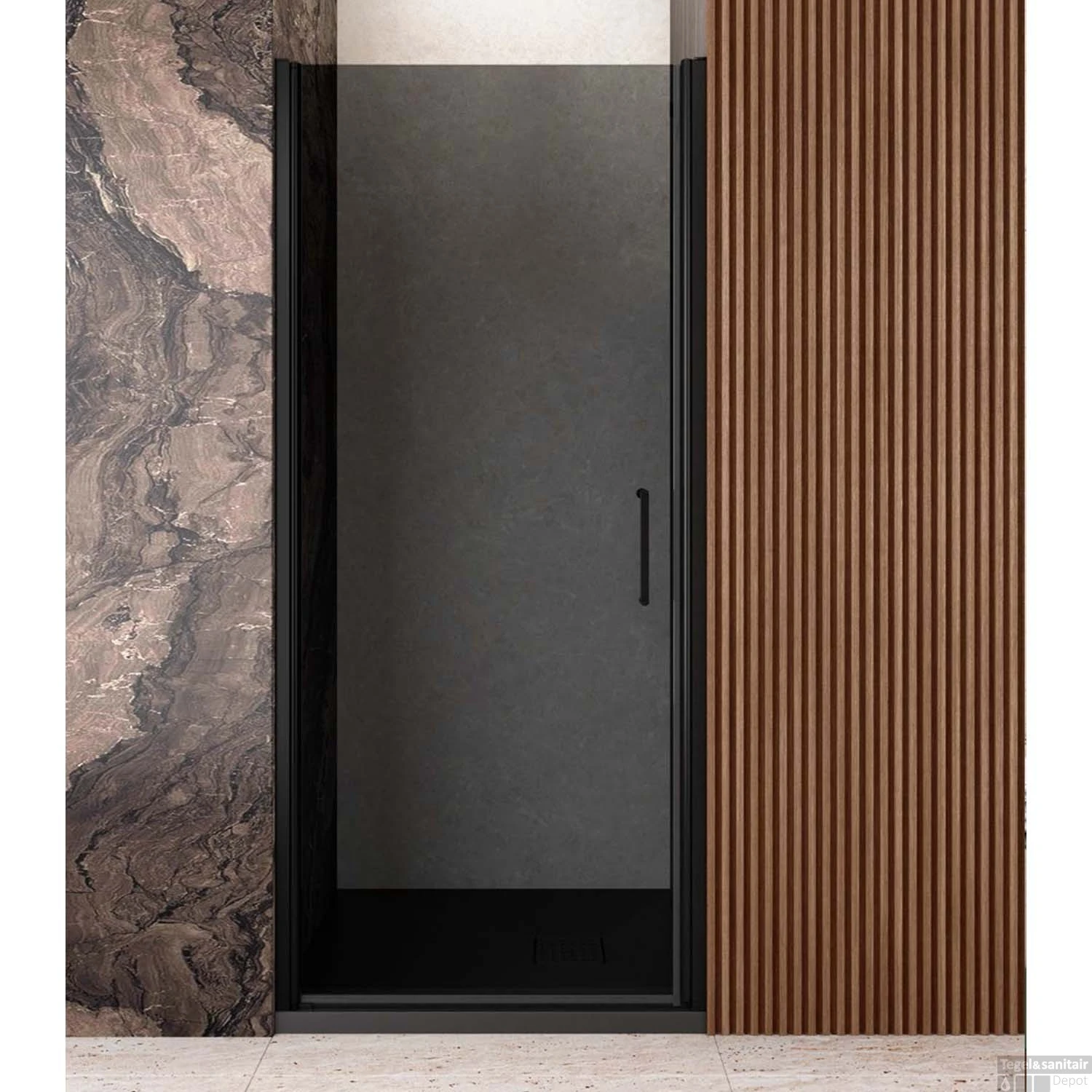 Nisdeur Lacus Giglio Evo 1 Klapdeur 75x200 Cm Rookglas Zwart