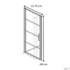 Nisdeur Lacus Tremiti 75x200 Cm 6mm Helder Glas Mat Zwart Aluminium Profiel -Winkel Voor Badkamerdouchebenodigdheden nisdeur lacus tremiti mat zwart aluminium profiel 75 tech