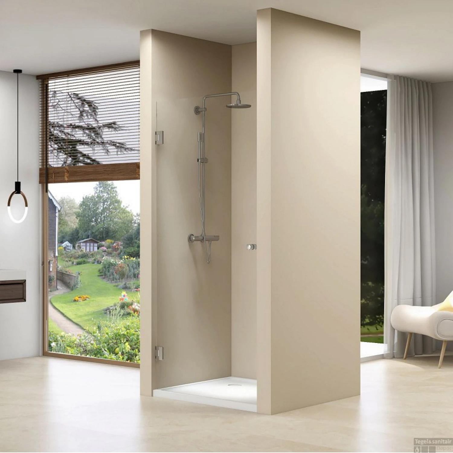 Nisdeur Van Rijn ST01 Profielloos 100x200 Cm Helder Glas 8 Mm RVS