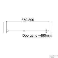 Nisdeur Van Rijn ST02 Draaideur 6 Mm Met Vaste Wand 8mm 88x200 Cm Zwart -Winkel Voor Badkamerdouchebenodigdheden nisdeur van rijn st02 draaideur 6 mm met vaste wand 8mm 88x200 cm zwart tech
