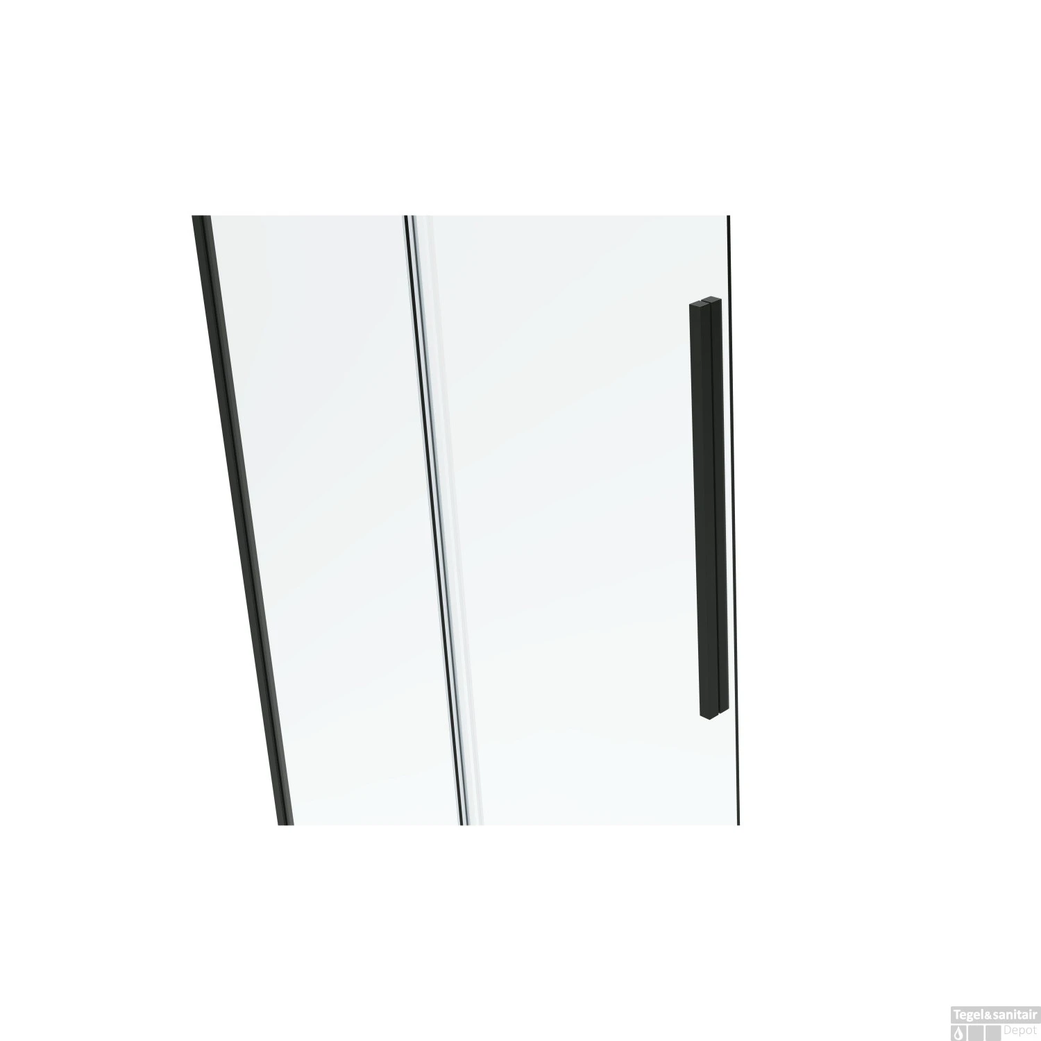 Nisdeur Van Rijn ST06 Schuifdeur Met Vaste Wand Rookglas 140x200 Cm 8 Mm Soft Close Zwart - Afbeelding 4