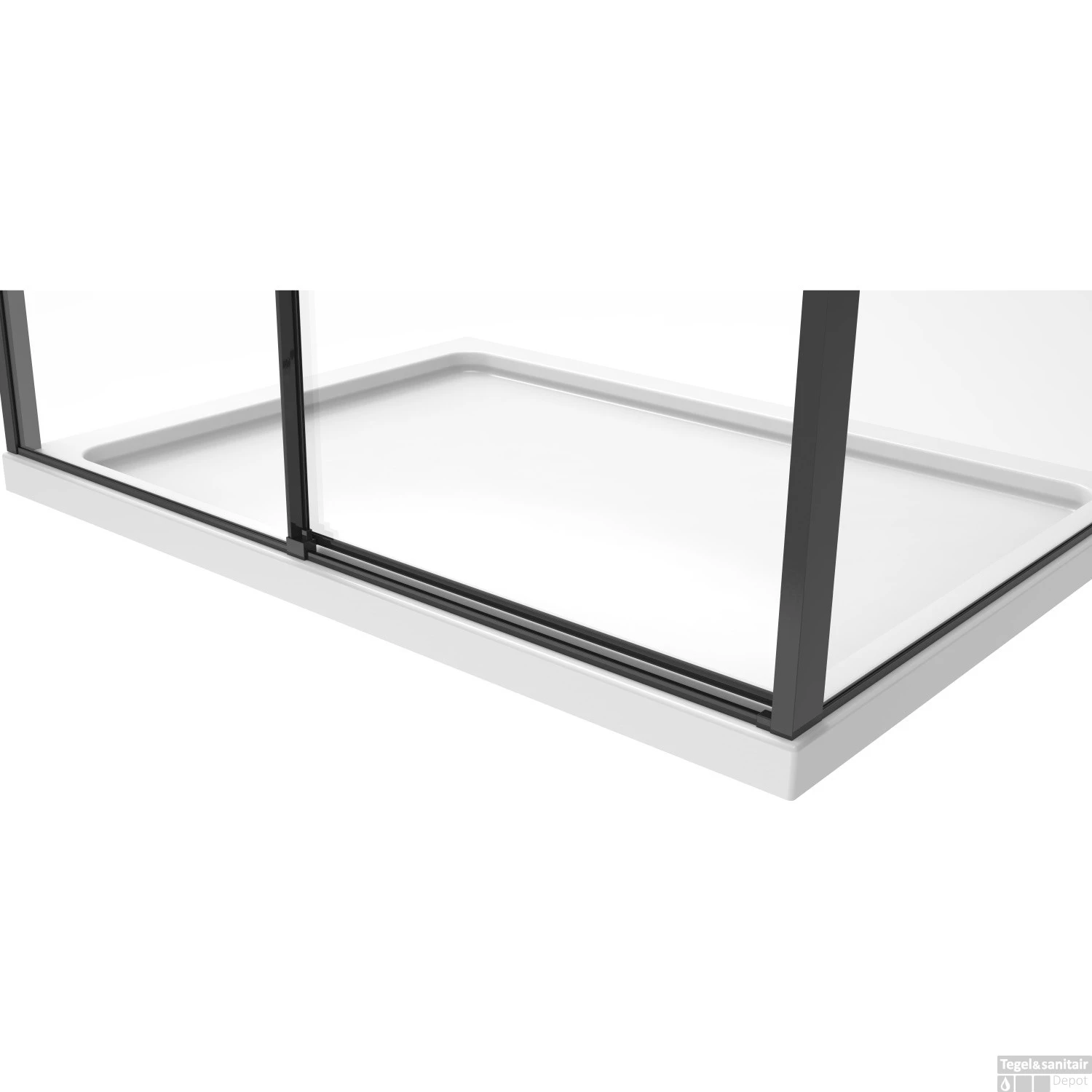 Nisdeur Van Rijn ST06 Schuifdeur Met Vaste Wand Rookglas 140x200 Cm 8 Mm Soft Close Zwart - Afbeelding 3