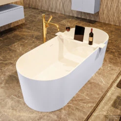 NOBLE Vrijstaand Bad 180x75cm Kleur Cale / Talc 11 NOBLE Vrijstaand Bad 180x75cm Kleur Cale / Talc -Winkel Voor Badkamerdouchebenodigdheden noble 3 00008