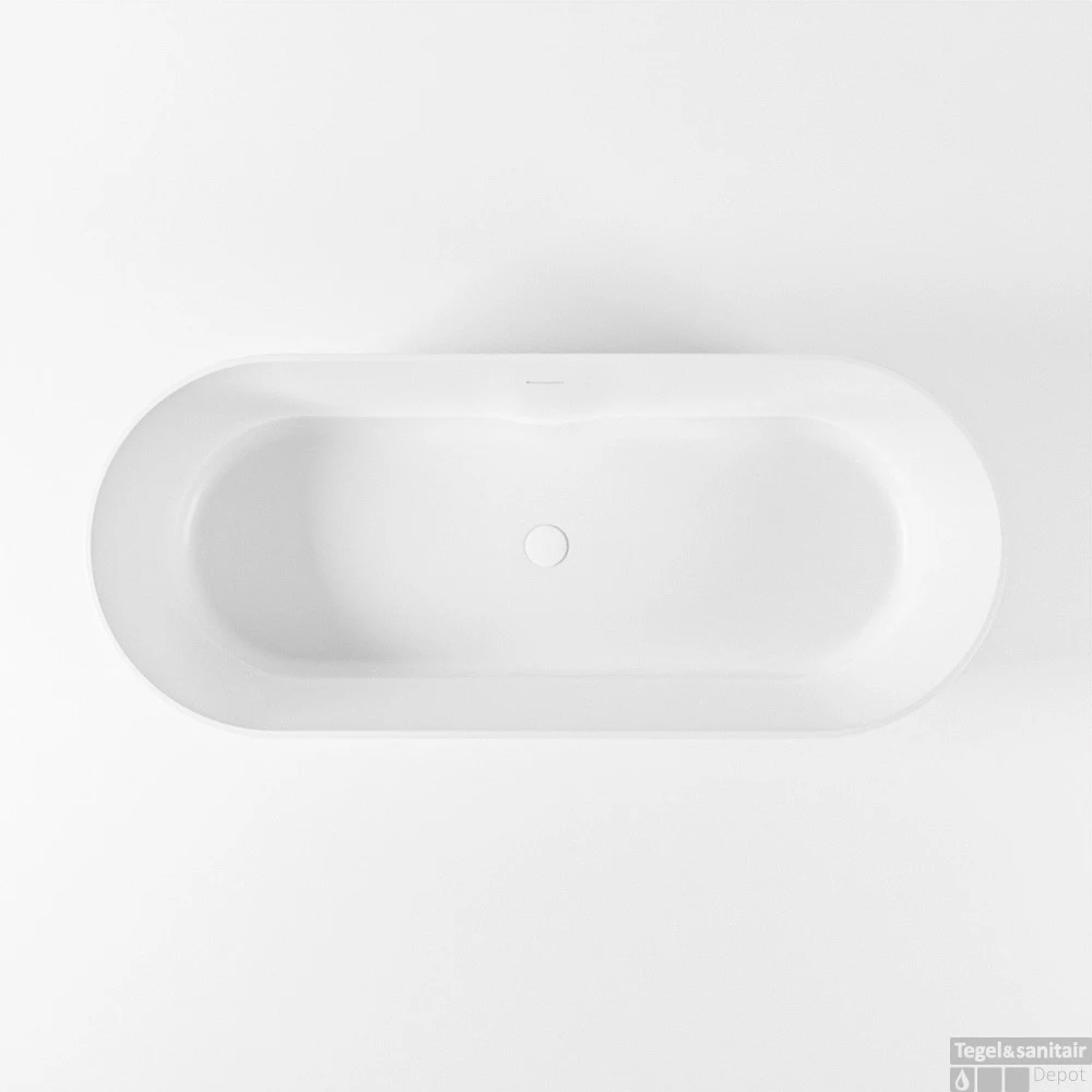 NOBLE Vrijstaand Bad 180x75cm Kleur Talc / Talc 8 NOBLE Vrijstaand Bad 180x75cm Kleur Talc / Talc - Afbeelding 8