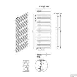 Designradiator Sapho Volga Recht 50x123.8 Cm 311W Geborsteld RVS -Winkel Voor Badkamerdouchebenodigdheden nr512 designradiator sapho volga recht 50x123.8 cm 311w geborsteld rvs 2