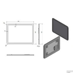 Badkamerspiegel Sapho NYX 60x80 Cm LED-Strips -Winkel Voor Badkamerdouchebenodigdheden ny060 badkamerspiegel sapho nyx 60x80 cm led strips 2