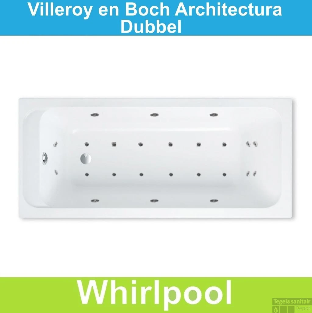 Ligbad Villeroy & Boch Architectura 170x80 Cm Balboa Whirlpool Systeem Dubbel 1 Ligbad Villeroy & Boch Architectura 170x80 Cm Balboa Whirlpool Systeem Dubbel