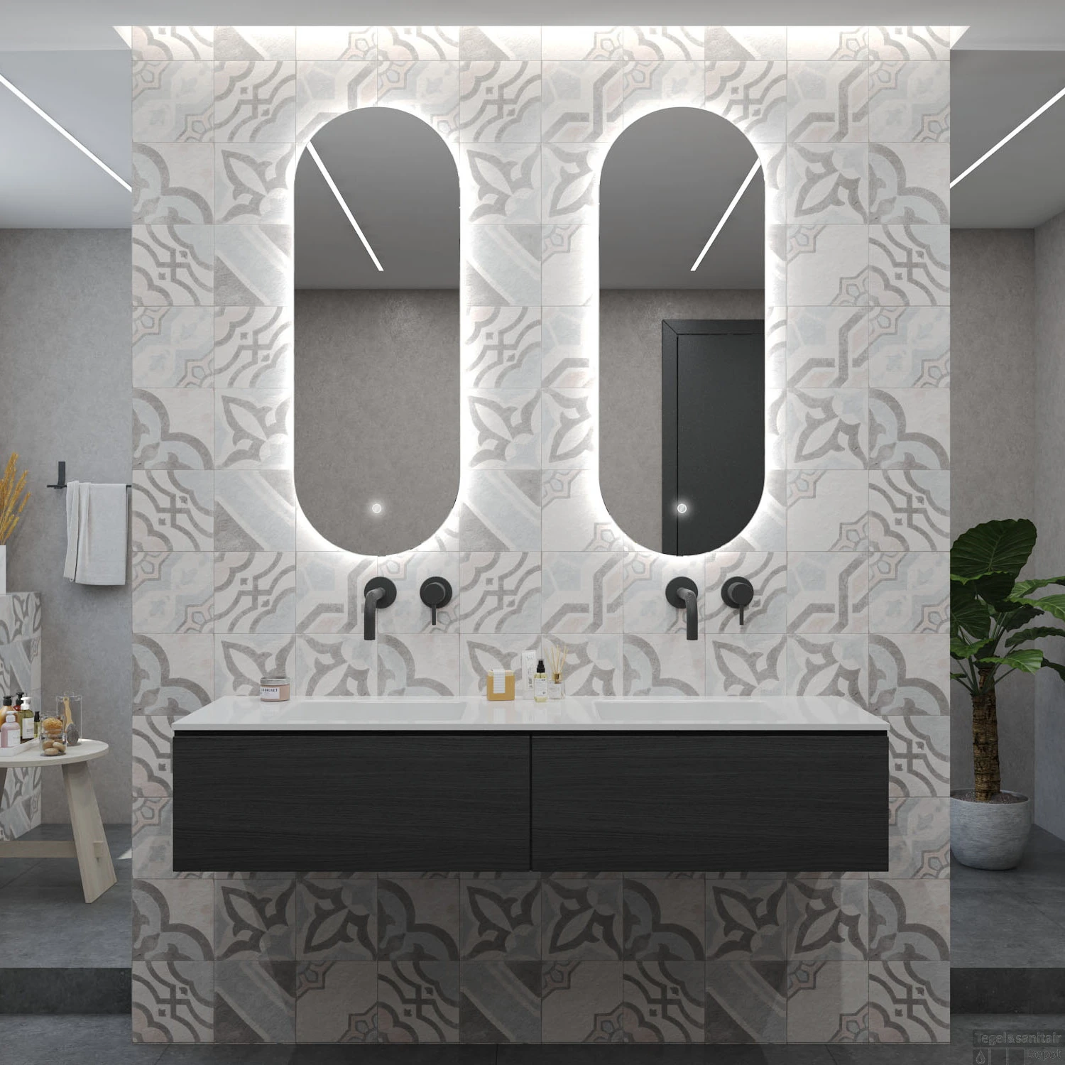 Badkamerspiegel BWS Riono 40x100cm 2X Verticaal LED Incl. Verwarming 1 Badkamerspiegel BWS Riono 40x100cm 2X Verticaal LED Incl. Verwarming