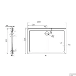 Douchebak Gegoten Marmer Sapho Aqualine 120x80x3 Cm Rechthoek Wit -Winkel Voor Badkamerdouchebenodigdheden pq12080 douchebak marmer sapho aqualine 120x80x3 cm rechthoek wit 3