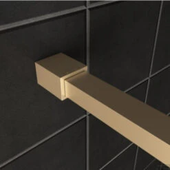 BWS Inloopdouche Pro Line Rookglas Met Middenband 90x200 8mm Nano Coating Geborsteld Messing Goud Profiel En Stang -Winkel Voor Badkamerdouchebenodigdheden profielset met stabilisatiestang wiesbaden slim 120cm messing goud 3 1 7