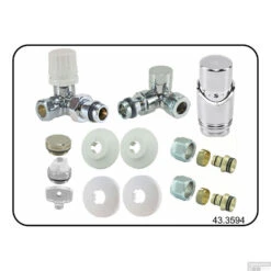 Radiator Aansluitset Wiesbaden Axiaal Chroom ( Voor Zij-aansluiting) -Winkel Voor Badkamerdouchebenodigdheden radiator aansluitset wiesbaden axiaal chroom shop