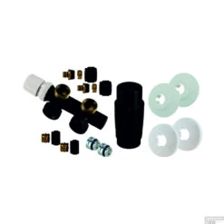 Radiator Onderblok Wiesbaden Haaks Links Mat Zwart (Voor Midden Aansluiting)