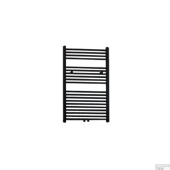 Radiator Sanilux Lydia 120x60cm 773 Watt Midden-onder Aansluiting Mat Zwart (incl. Bevestigingsset, Blindstop En Ontluchter)