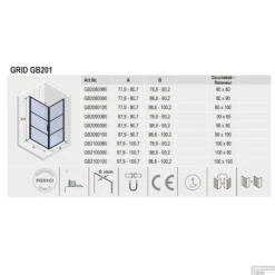 Douchecabine Riho Grid Met Klapdeur 100x90 Cm 6mm Helderglas Zwarte Profielen -Winkel Voor Badkamerdouchebenodigdheden riho gris gb201 1 1 1 1 1 1 1