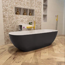 ROCK Vrijstaand Bad 170x70cm Kleur Dark Grey / Talc 14 ROCK Vrijstaand Bad 170x70cm Kleur Dark Grey / Talc -Winkel Voor Badkamerdouchebenodigdheden rock 3 00009