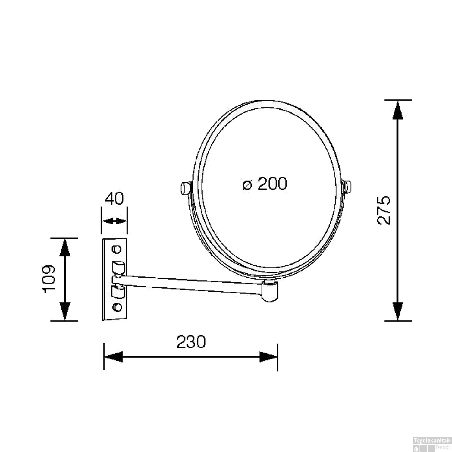 Scheerspiegel Geesa Cosmetic Collection 1-arm Rond 20cm Vergrotend Chroom 2 Scheerspiegel Geesa Cosmetic Collection 1-arm Rond 20cm Vergrotend Chroom - Afbeelding 2