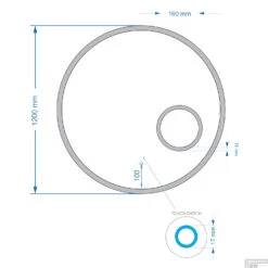 Spiegel Gliss Design Sol Rond 120cm Met LED Verlichting -Winkel Voor Badkamerdouchebenodigdheden sol 120