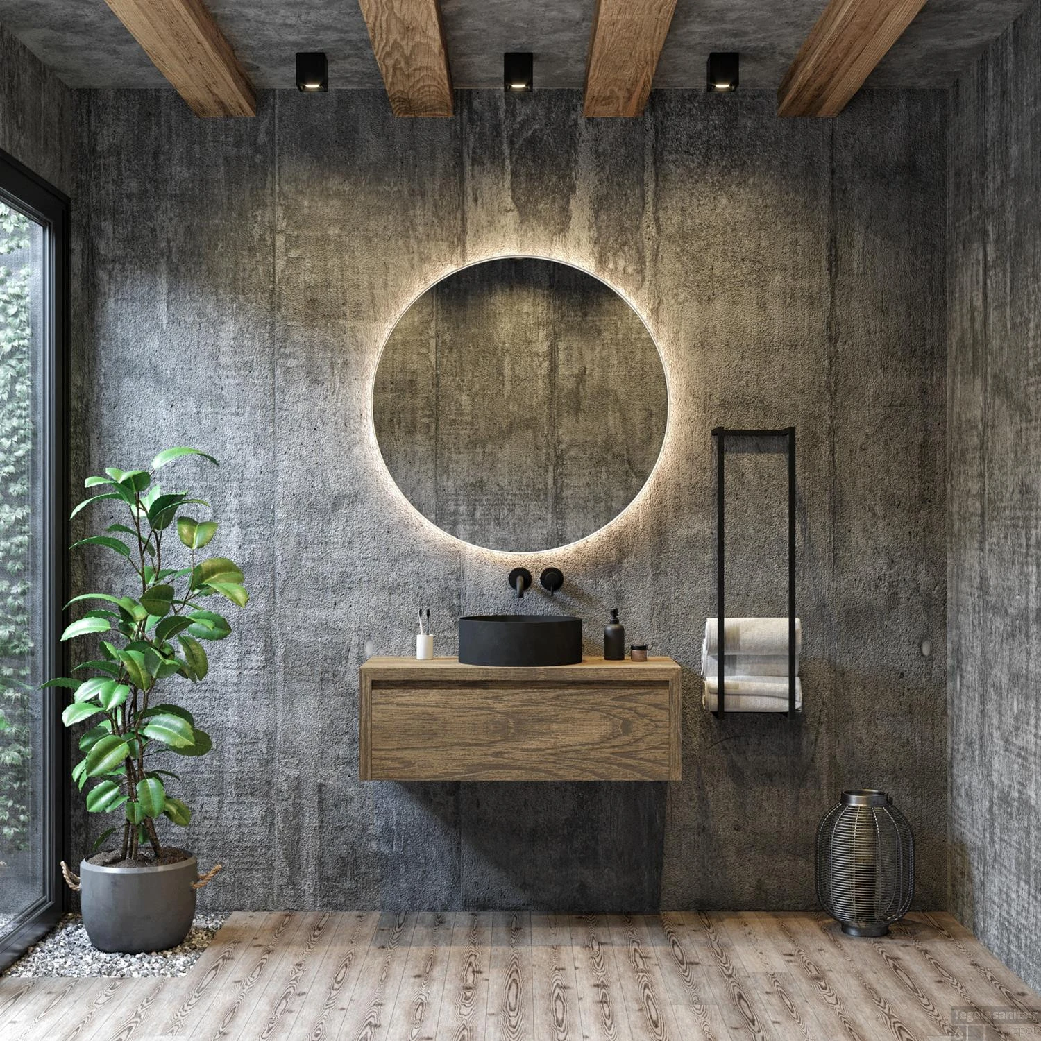 Spiegel Boss & Wessing Star Rond Met LED 80 Cm Mat Wit - Afbeelding 3