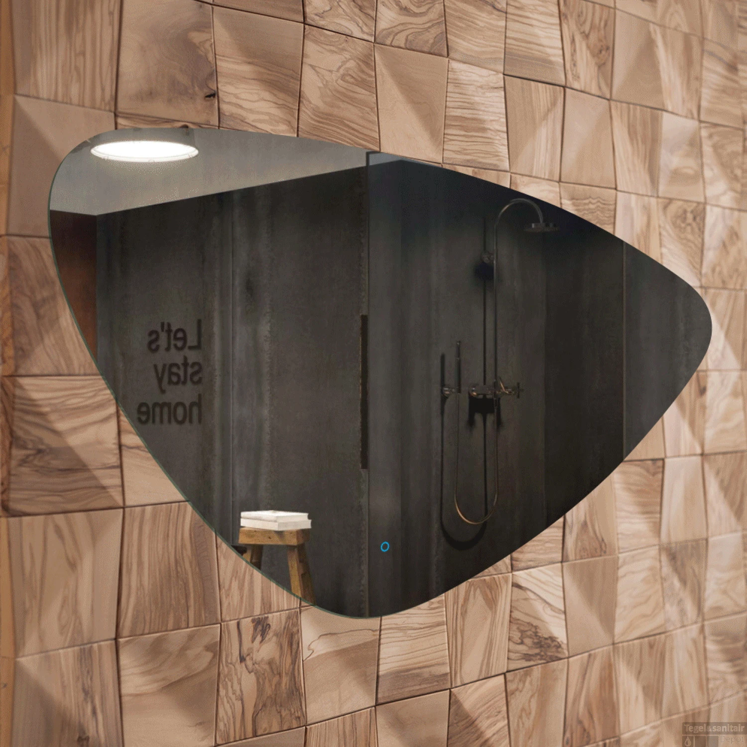 Spiegel Gliss Design Strano Organic Framework Rond Verlichting 120cm - Afbeelding 2