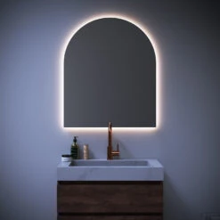 Spiegel Sanitop Halfrond Arch 80x95cm Incl LED Verlichting Dimbaar