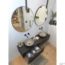 Spiegel LoooX Mirror Black Line Round Ø 100cm -Winkel Voor Badkamerdouchebenodigdheden spiegel looox mirror black line round 100cm spblr1000 4