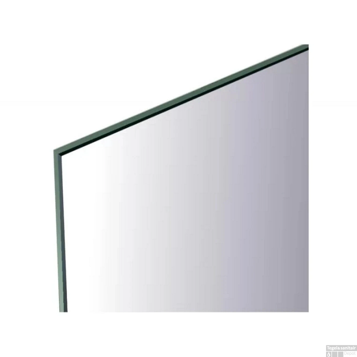 Spiegel Sanicare Q-Mirrors 75x60 Cm PP-Geslepen Vierkant Met Boven & Onder Gezandstraalde Strook LED Cold White Incl. Ophangmateriaal Zonder Schakelaar - Afbeelding 2