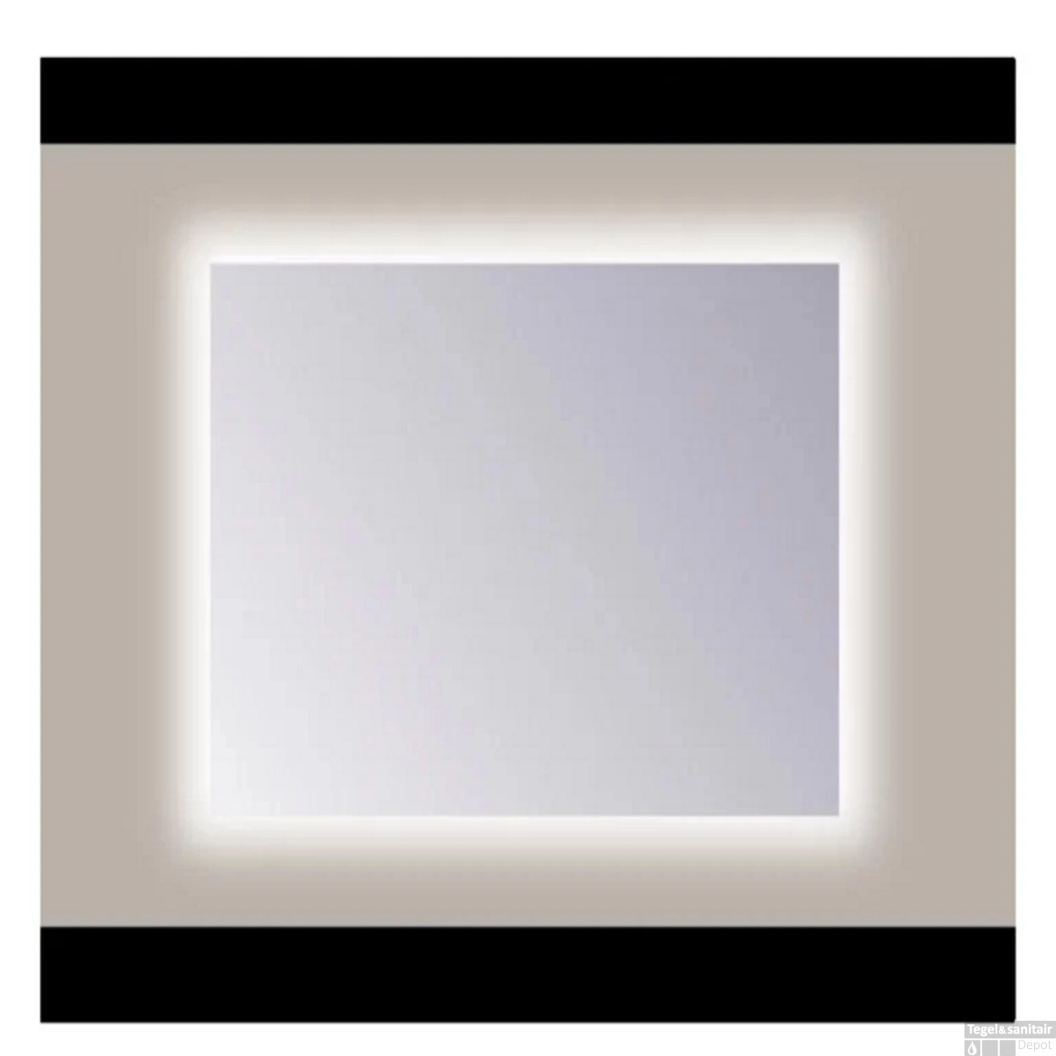Spiegel Sanicare Q-Mirrors 85x60 Cm PP-Geslepen Vierkant Met Rondom LED Warm White En Afstandsbediening Incl. Ophangmateriaal