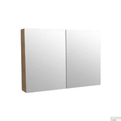 Spiegelkast Sanilux Wood 80x70x16cm Massief Eiken Softclose 3 Legplanken