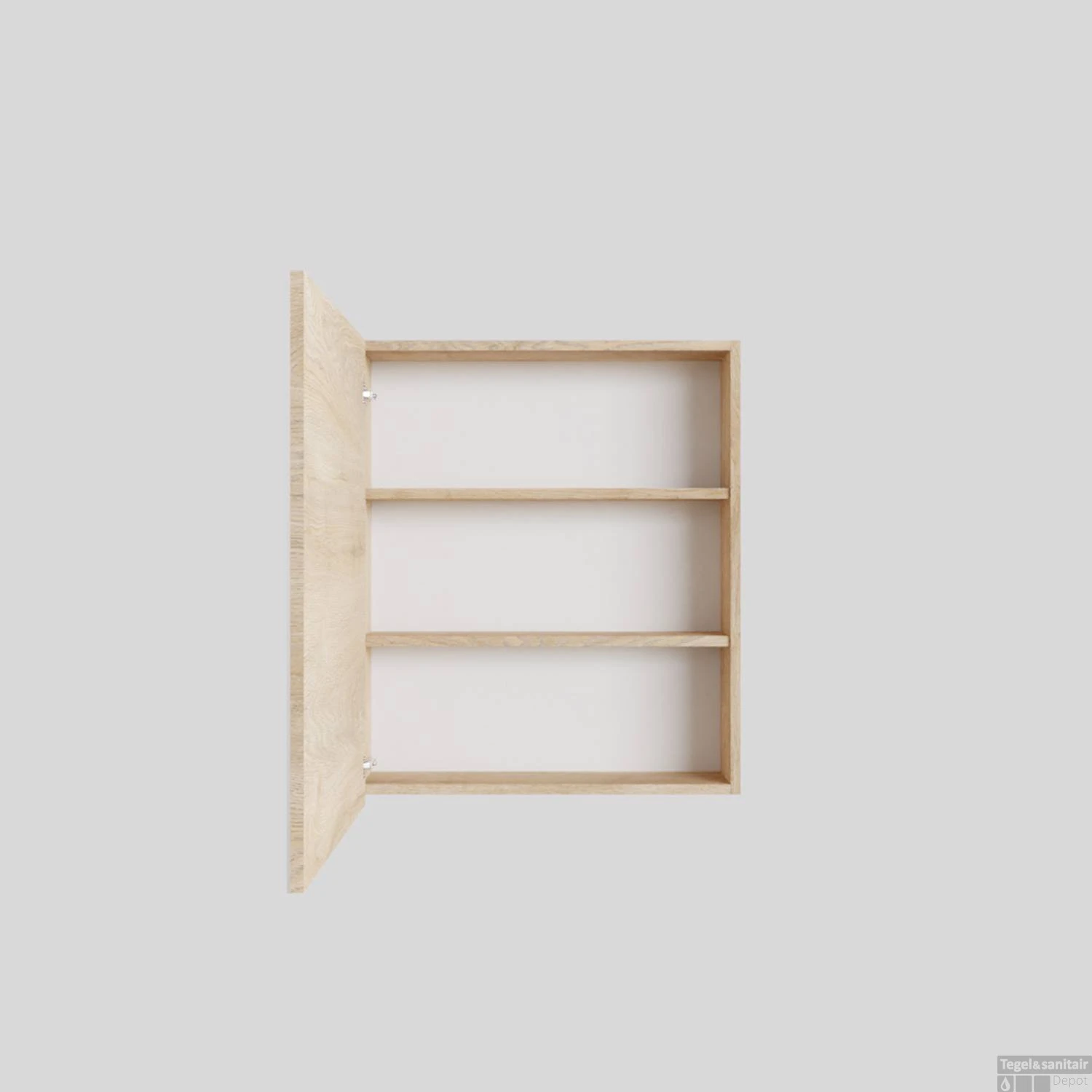 Spiegelkast Boss & Wessing Cube 60x70x16 Cm 1 Deur Washed Oak