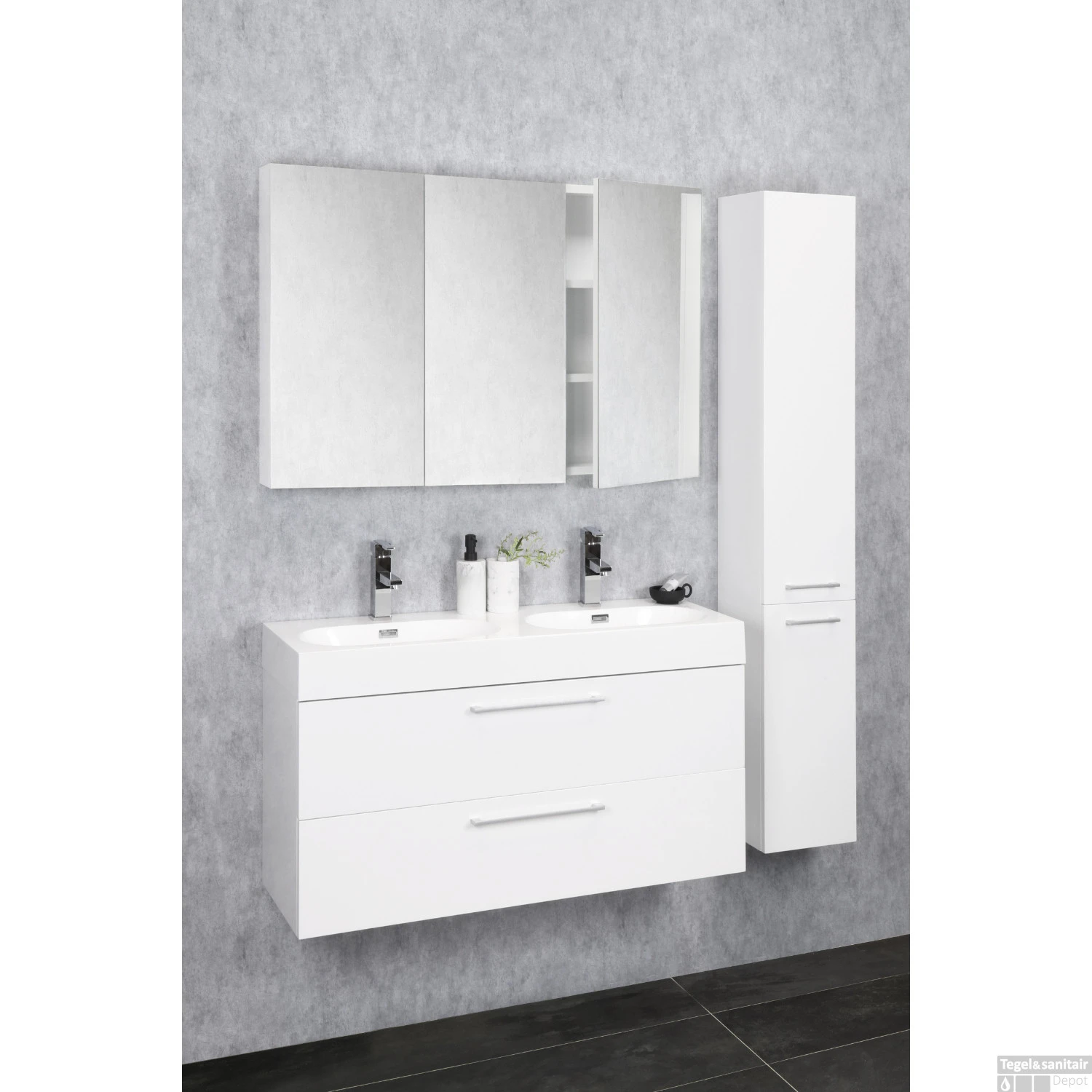 Spiegelkast Differnz Somero 120 Cm Hoogglans Wit 2 Spiegelkast Differnz Somero 120 Cm Hoogglans Wit - Afbeelding 2