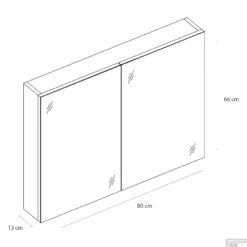 Spiegelkast Differnz Somero 80 Cm Hoogglans Wit -Winkel Voor Badkamerdouchebenodigdheden spiegelkast differnz somero 80 cm hoogglans wit tech
