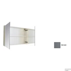 Spiegelkast Sanicare Qlassics 120 Cm 2 Deuren Alu-Look -Winkel Voor Badkamerdouchebenodigdheden spiegelkast sanicare qlassics 120 cm 2 deuren alu look detail1