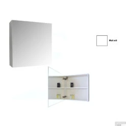 Spiegelkast Sanicare Qlassics 60 Cm 1 Deur Zijdeglans Wit -Winkel Voor Badkamerdouchebenodigdheden spiegelkast sanicare qlassics 60 cm 1 deur zijdeglans wit detail5