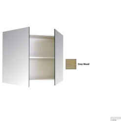 Spiegelkast Sanicare Qlassics 80 Cm 2 Deuren Grey-Wood -Winkel Voor Badkamerdouchebenodigdheden spiegelkast sanicare qlassics 80 cm 2 deuren grey wood detail1 1