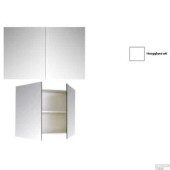 Spiegelkast Sanicare Qlassics 80 Cm 2 Deuren Hoogglans Wit -Winkel Voor Badkamerdouchebenodigdheden spiegelkast sanicare qlassics 80 cm 2 deuren hoogglans wit detail1
