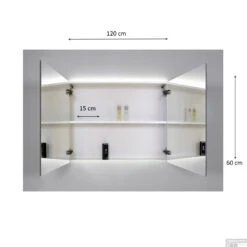 Spiegelkast Sanicare Qlassics Ambiance 120 Cm 2 Deuren Zijdeglans Wit -Winkel Voor Badkamerdouchebenodigdheden spiegelkast sanicare qlassics ambiance 120 cm 2 deuren tech 1