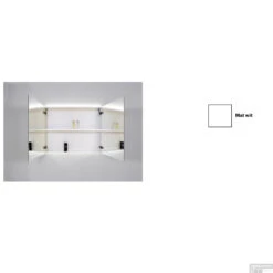 Spiegelkast Sanicare Qlassics Ambiance 120 Cm 2 Deuren Zijdeglans Wit -Winkel Voor Badkamerdouchebenodigdheden spiegelkast sanicare qlassics ambiance 120 cm 2 deuren zijdeglans wit detail1
