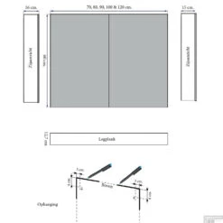 Spiegelkast Sanicare Qlassics Ambiance 120 Cm 2 Deuren Zijdeglans Wit -Winkel Voor Badkamerdouchebenodigdheden spiegelkast sanicare qlassics ambiance 120 cm 2 deuren zijdeglans wit tech