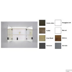 Spiegelkast Sanicare Qlassics Ambiance (alle Kleuren, Alle Maten) -Winkel Voor Badkamerdouchebenodigdheden spiegelkast sanicare qlassics ambiance 2