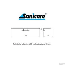 Spiegelverlichting Sanicare LED Anna 30 Cm Mat Zwart -Winkel Voor Badkamerdouchebenodigdheden spiegelverlichting sanicare led anna 30 cm mat zwart tech